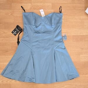 bebe Strapless Light Blue Dress